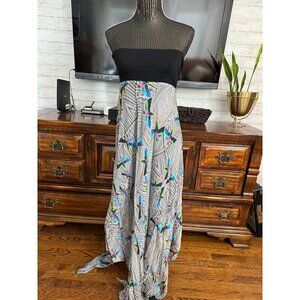 Nicole Miller atelier Black Multicolor Strapless  Tube Top Dress Womens Size L